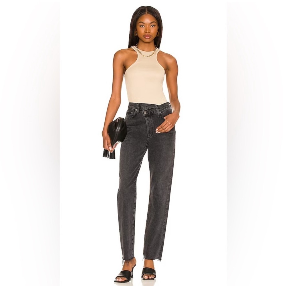 Agolde Black High-Rise Straight Jeans